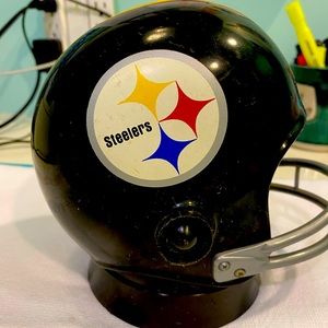 Rare Vintage Pittsburgh Steelers 1973 Helmet Radio and 1970’s gum-ball helmet